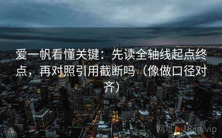爱一帆看懂关键：先读全轴线起点终点，再对照引用截断吗（像做口径对齐）